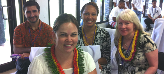 IMAGE: The Australian Delegation (L-R): Nick Pejik (DFaT, Pohnpei), Regional Counsellor Soli Middleby and Senior Program Manager Melinia Nawadra (DFaT Suva) with Samantha French Senior Projects Manager (PWDA)